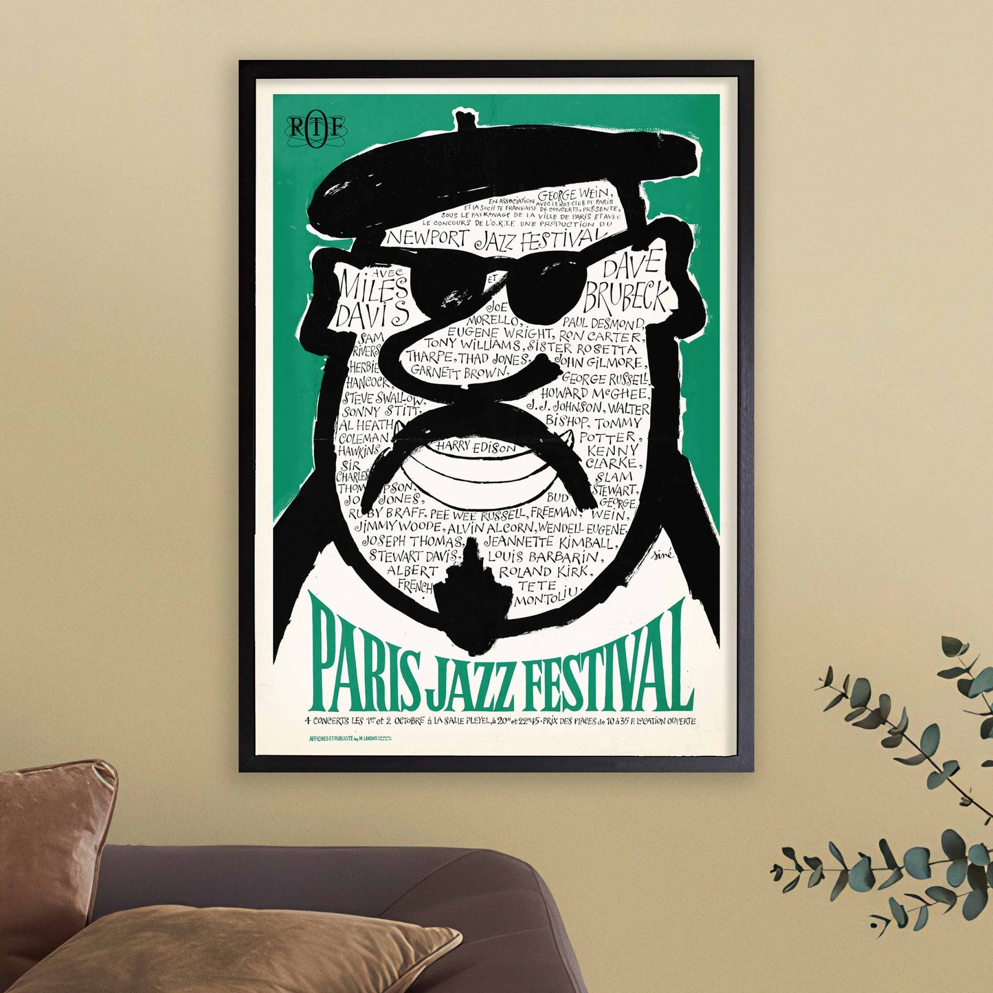 1964 Paris Jazz Festival jazz poster - Paris, France (green variant)