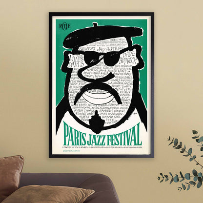 1964 Paris Jazz Festival jazz poster - Paris, France (green variant)