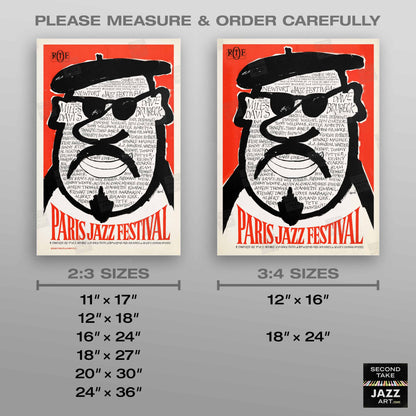 1964 Paris Jazz Festival jazz poster - Paris, France (orange variant)