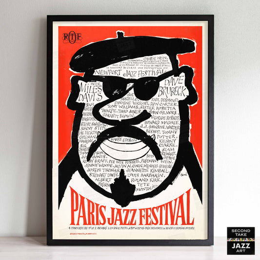 1964 Paris Jazz Festival jazz poster - Paris, France (orange variant)