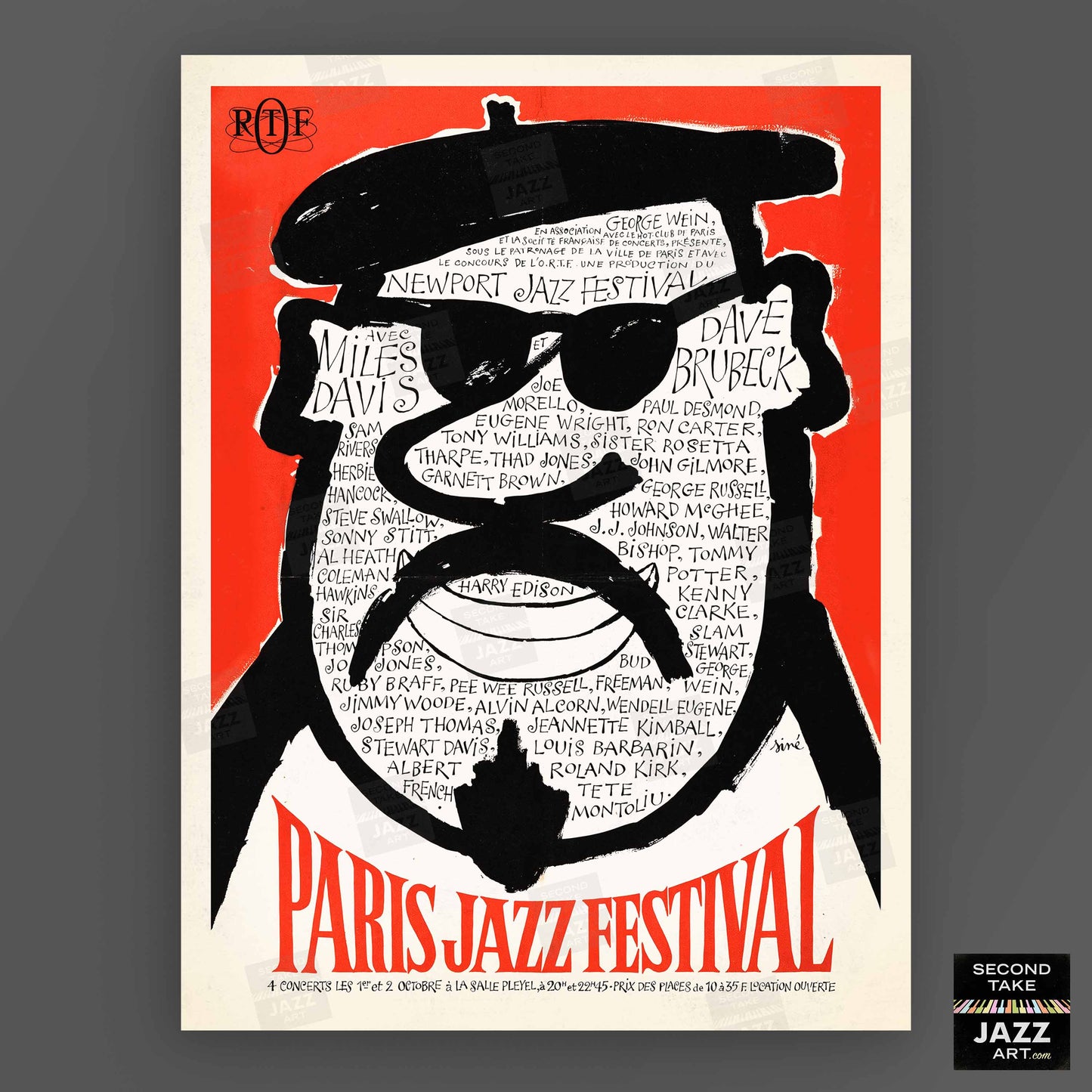 1964 Paris Jazz Festival jazz poster - Paris, France (orange variant)