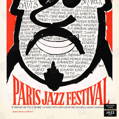 1964 Paris Jazz Festival jazz poster - Paris, France (orange variant)