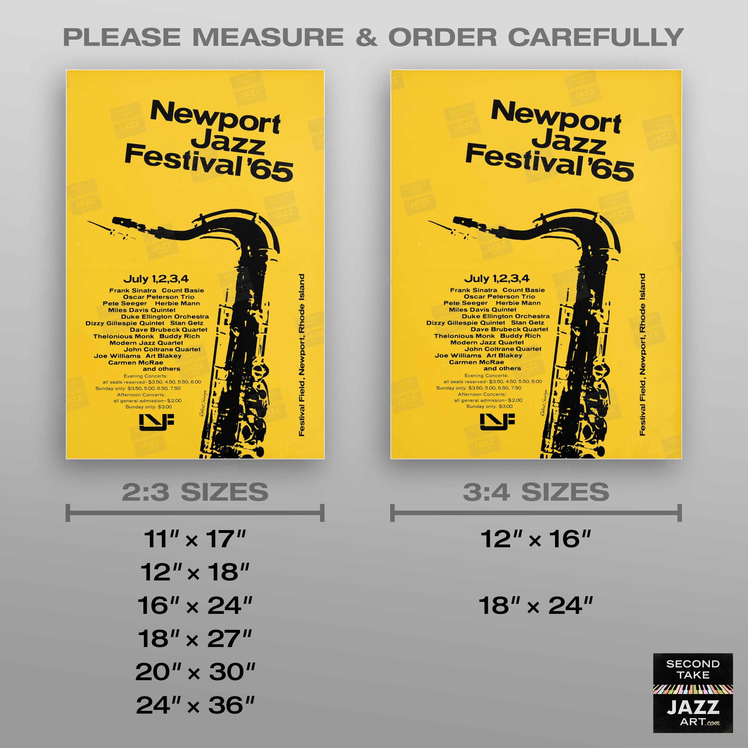 1965 Newport Jazz Festival jazz poster - Newport, Rhode Island