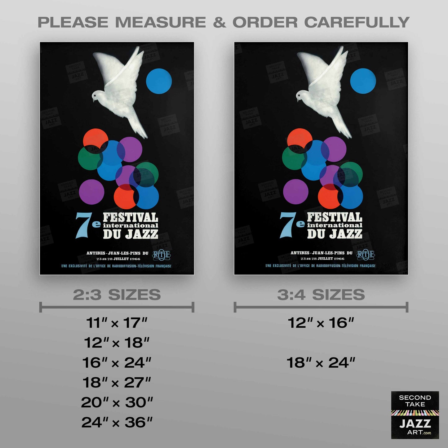 1966 Jazz-à-Juan International Jazz Festival jazz poster - Ella and Duke at the Côte d'Azur - Juan-les-Pins, Antibes, Côte d'Azur, France