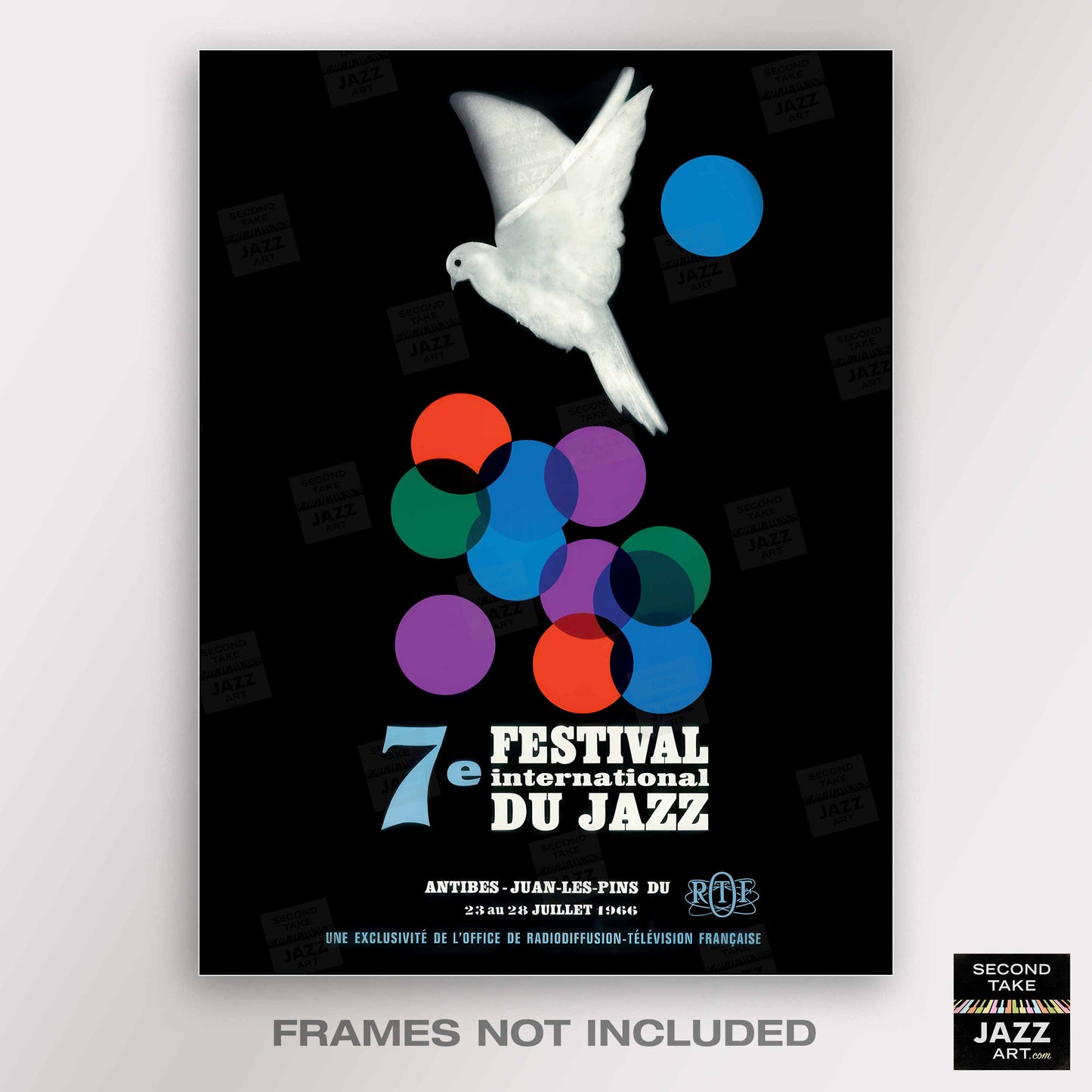 1966 Jazz-à-Juan International Jazz Festival jazz poster - Ella and Duke at the Côte d'Azur - Juan-les-Pins, Antibes, Côte d'Azur, France