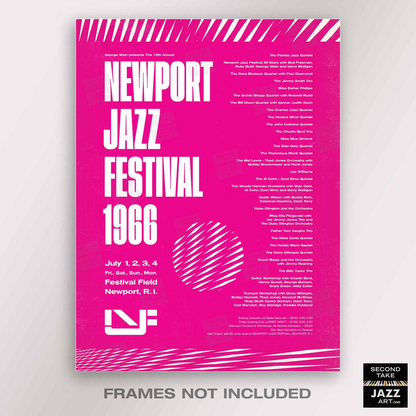 1966 Newport Jazz Festival jazz poster - Newport, Rhode Island