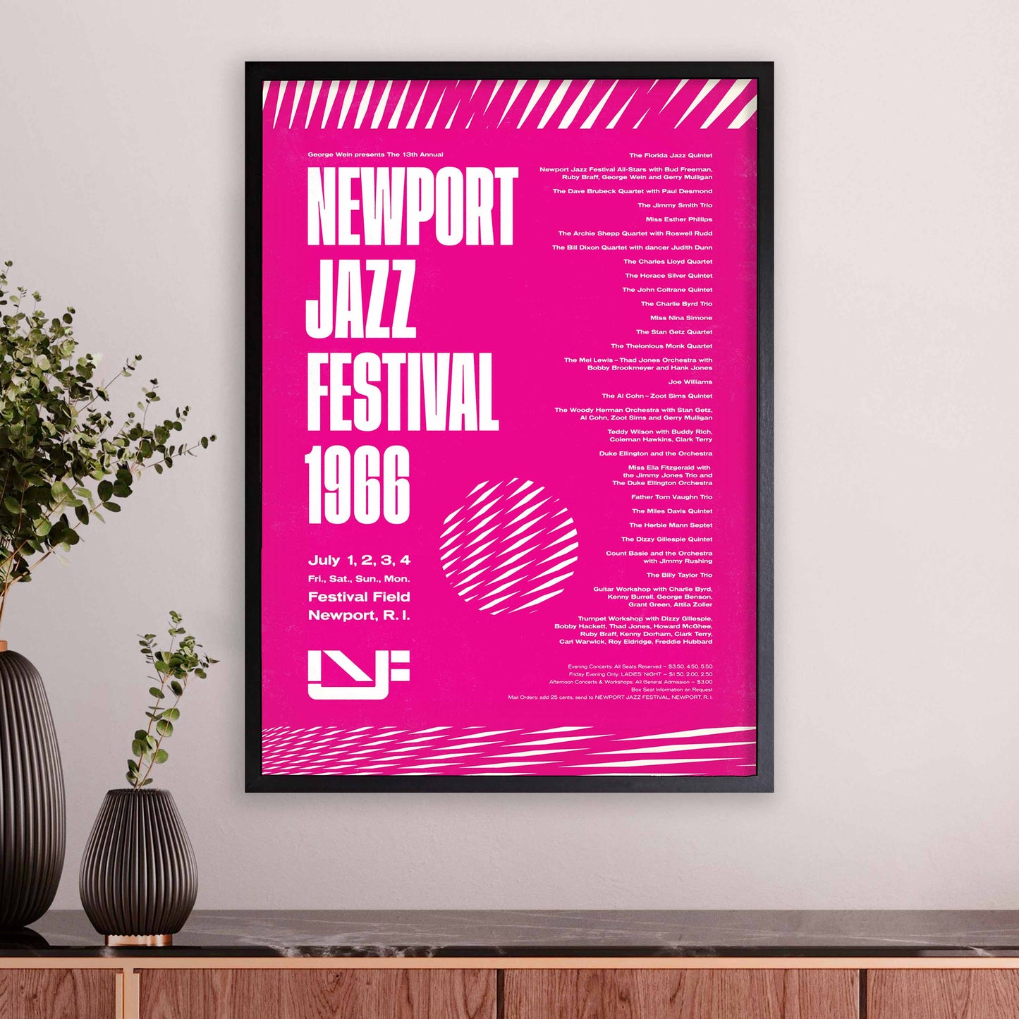 1966 Newport Jazz Festival jazz poster - Newport, Rhode Island