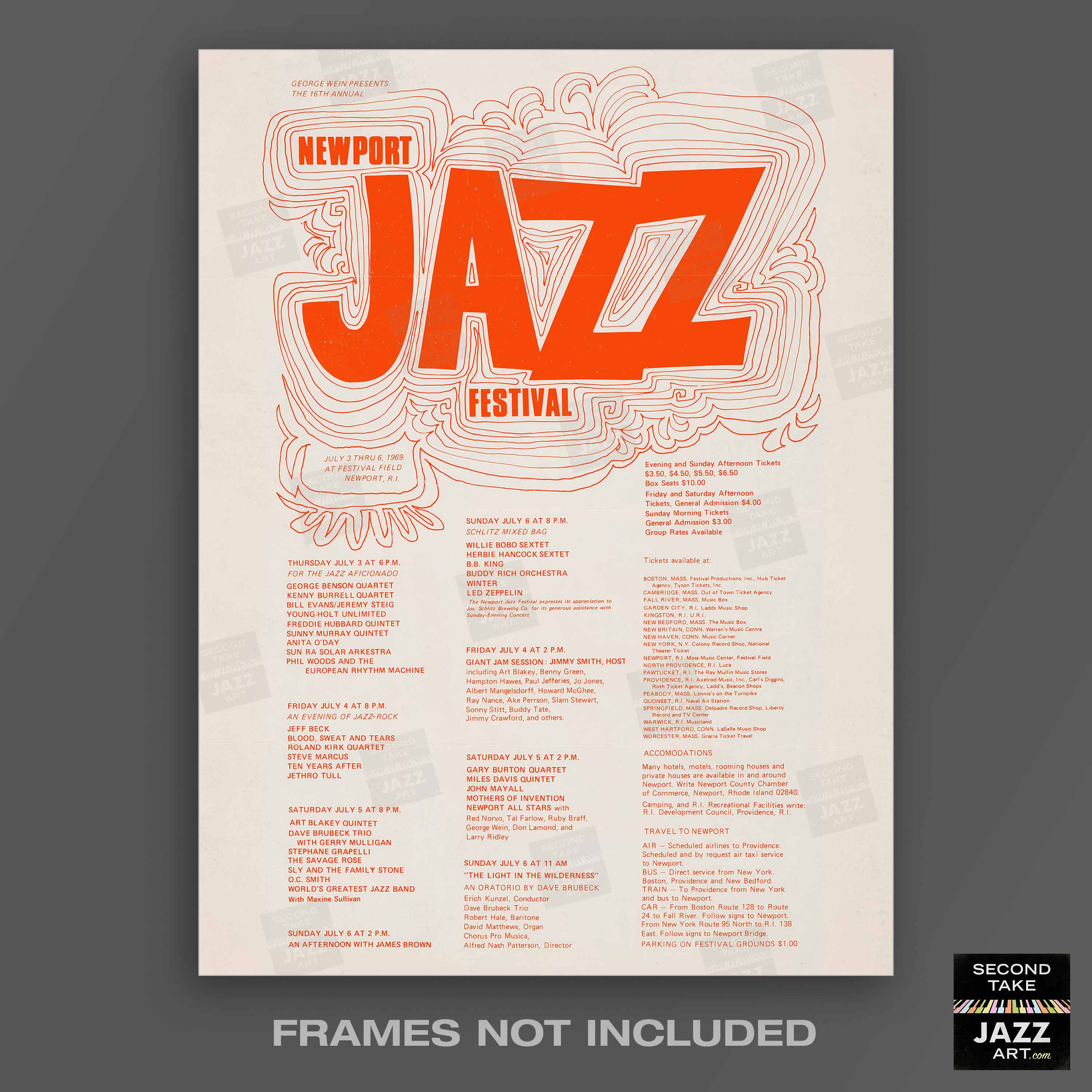 1969 Newport Jazz Festival jazz poster - Newport, Rhode Island