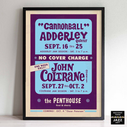 Cannonball Adderley - John Coltrane jazz poster - Penthouse - 1965