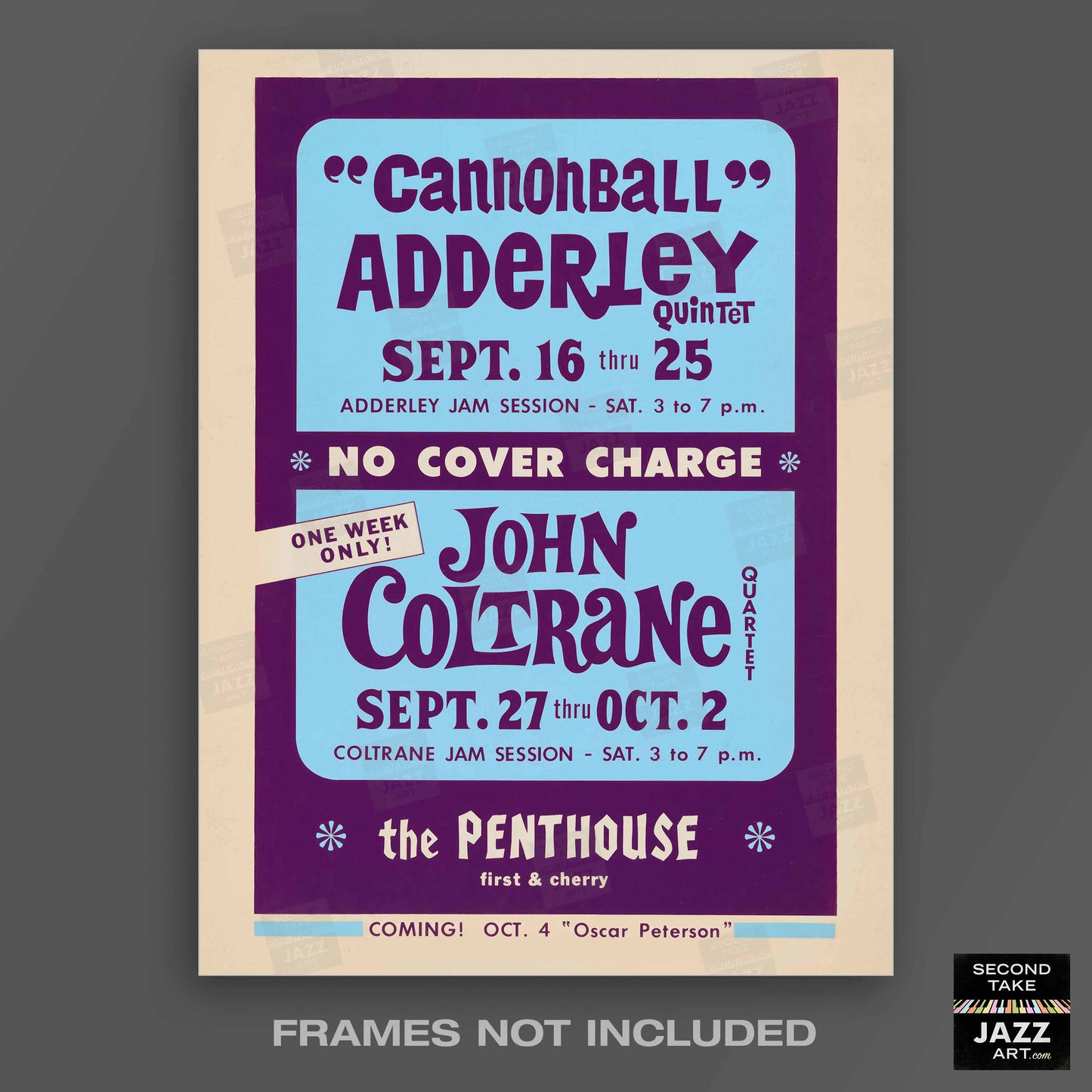 Cannonball Adderley - John Coltrane jazz poster - Penthouse - 1965