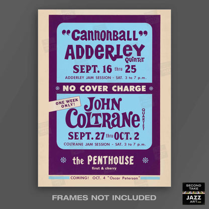 Cannonball Adderley - John Coltrane jazz poster - Penthouse - 1965