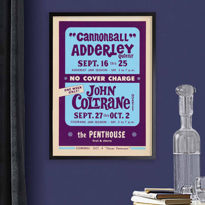 Cannonball Adderley - John Coltrane jazz poster - Penthouse - 1965