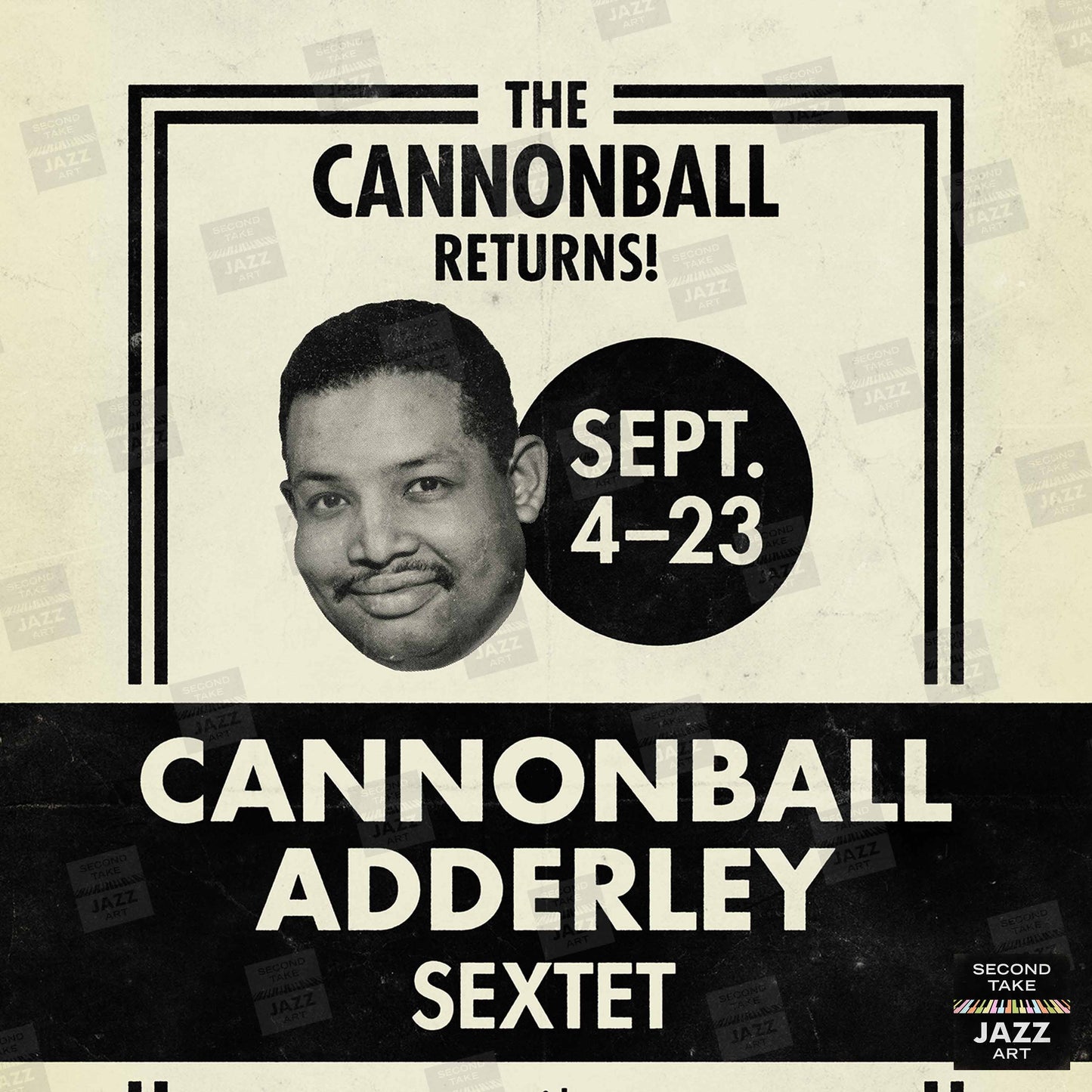 Cannonball Adderley jazz poster - Jazz Workshop Revisited - San Francisco - 1962