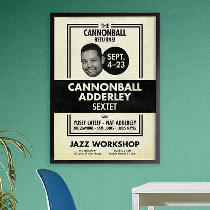 Cannonball Adderley jazz poster - Jazz Workshop Revisited - San Francisco - 1962