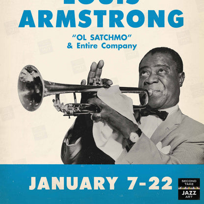 Louis Armstrong jazz poster - At the Crescendo - Hollywood - 1955