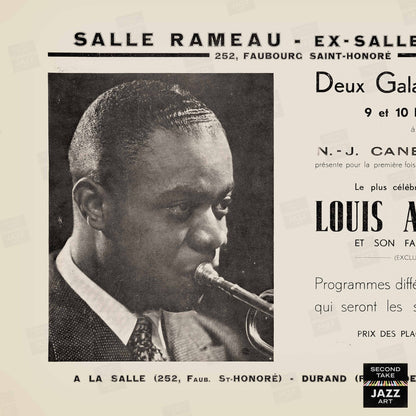 Louis Armstrong jazz poster - Salle-Pleyel - Paris - 1934