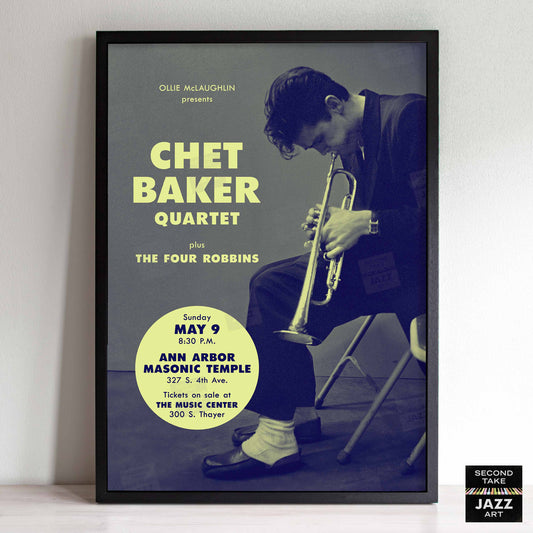 Chet Baker jazz poster - Jazz at Ann Arbor - 1954