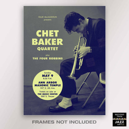 Chet Baker jazz poster - Jazz at Ann Arbor - 1954