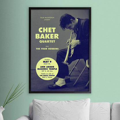 Chet Baker jazz poster - Jazz at Ann Arbor - 1954