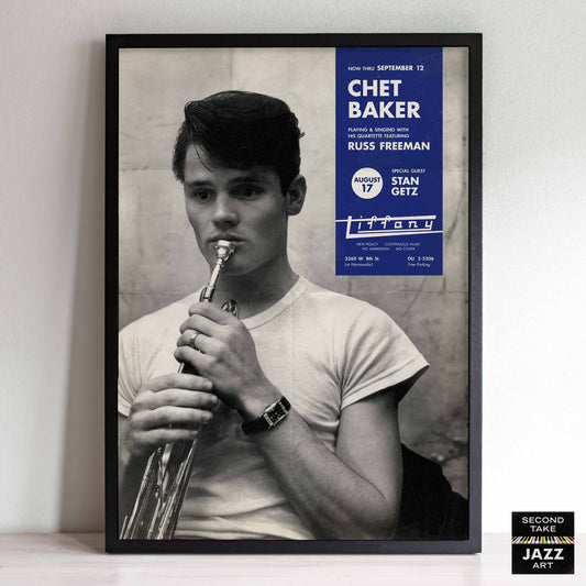 Chet Baker jazz poster - Tiffany Club - 1954