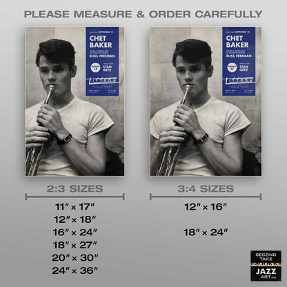 Chet Baker jazz poster - Tiffany Club - 1954