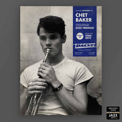 Chet Baker jazz poster - Tiffany Club - 1954