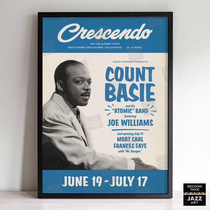 Count Basie jazz poster - Live At the Crescendo - Hollywood - 1958