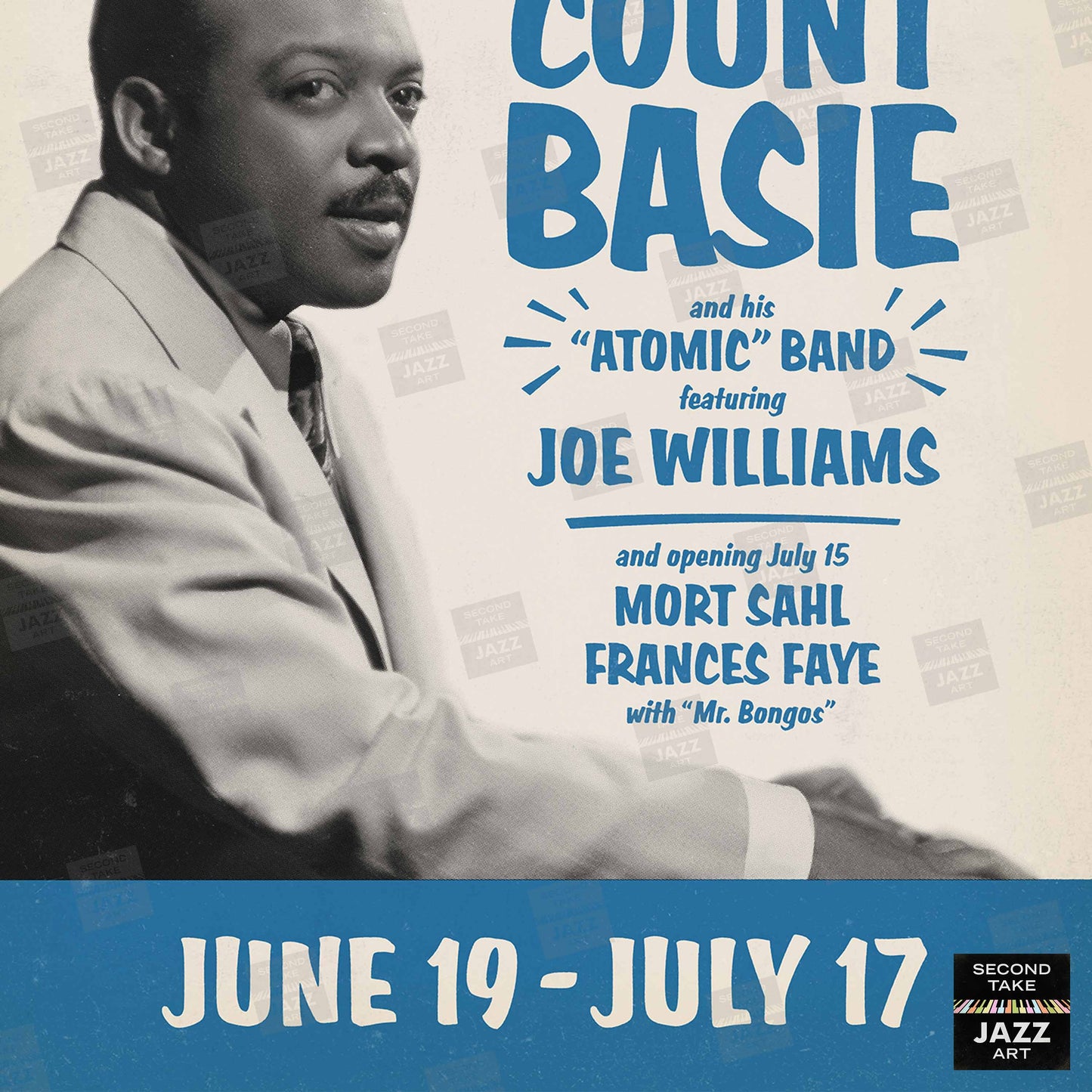 Count Basie jazz poster - Live At the Crescendo - Hollywood - 1958