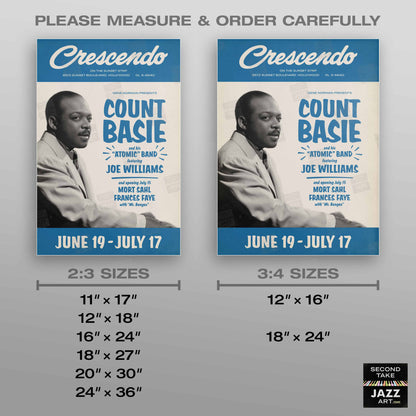 Count Basie jazz poster - Live At the Crescendo - Hollywood - 1958