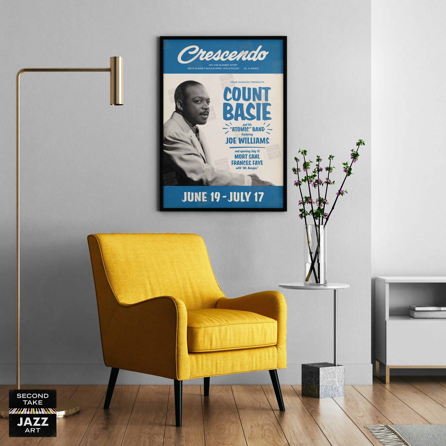 Count Basie jazz poster - Live At the Crescendo - Hollywood - 1958