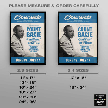 Count Basie jazz poster - Live At the Crescendo - Hollywood - 1958