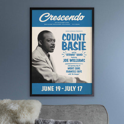 Count Basie jazz poster - Live At the Crescendo - Hollywood - 1958