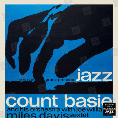 Count Basie - Miles Davis - Oscar Peterson - Stan Getz jazz poster - Köln, Germany - 1960