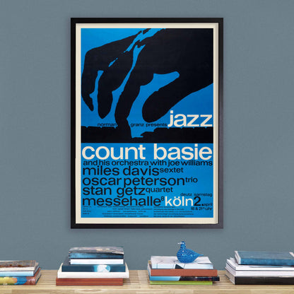 Count Basie - Miles Davis - Oscar Peterson - Stan Getz jazz poster - Köln, Germany - 1960