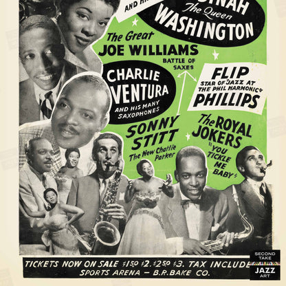 Count Basie - Dinah Washington jazz poster - Sports Arena - Toledo, Ohio - 1956