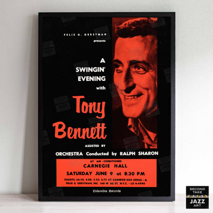 Tony Bennett jazz poster - At Carnegie Hall - 1962