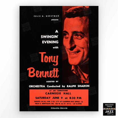 Tony Bennett jazz poster - At Carnegie Hall - 1962