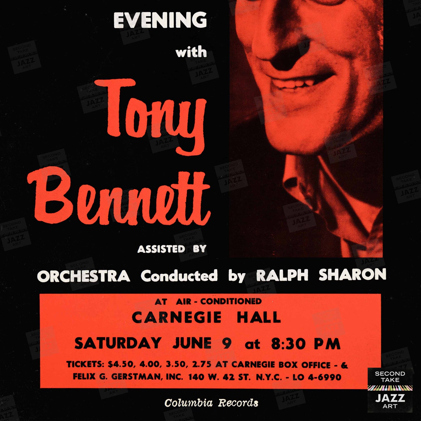 Tony Bennett jazz poster - At Carnegie Hall - 1962