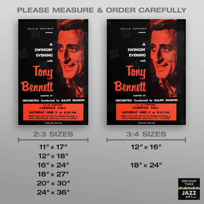 Tony Bennett jazz poster - At Carnegie Hall - 1962