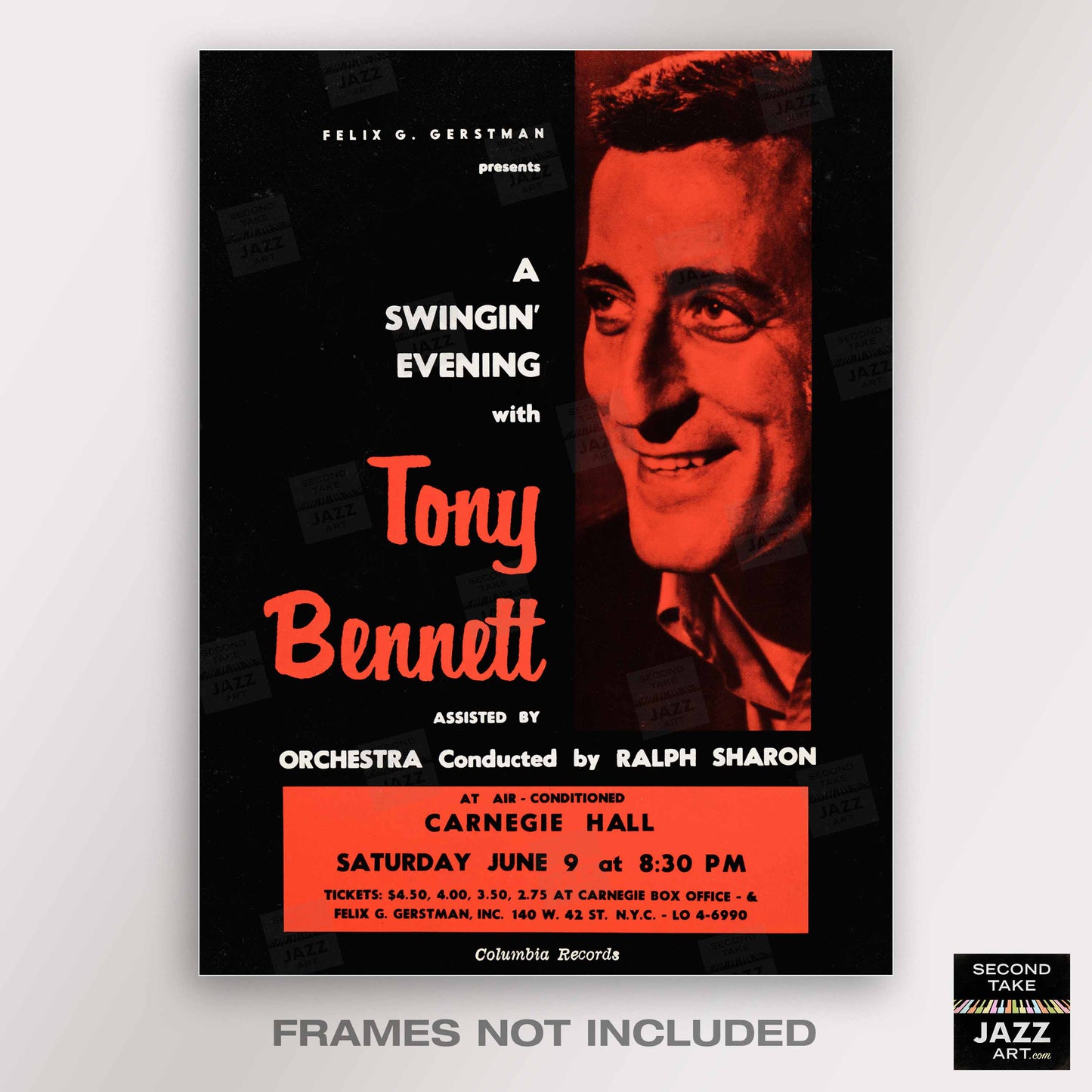 Tony Bennett jazz poster - At Carnegie Hall - 1962