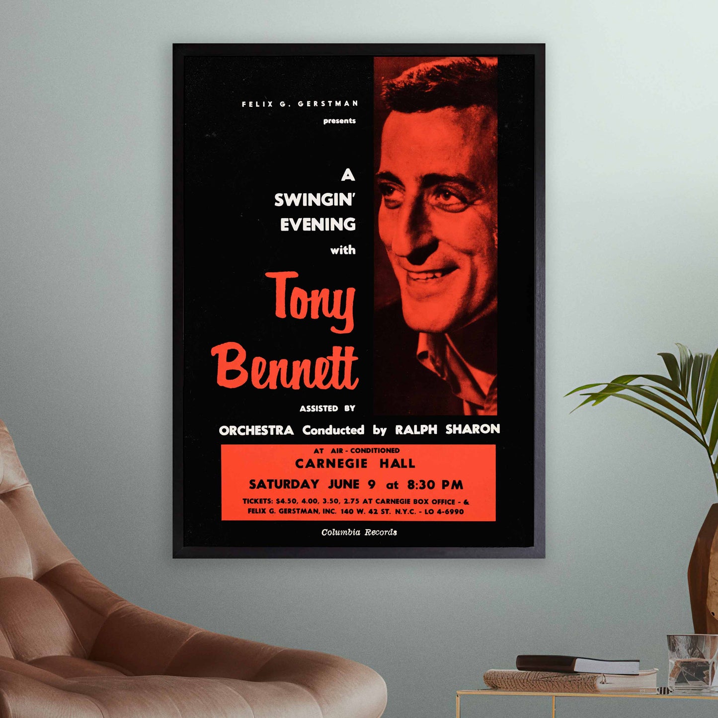 Tony Bennett jazz poster - At Carnegie Hall - 1962