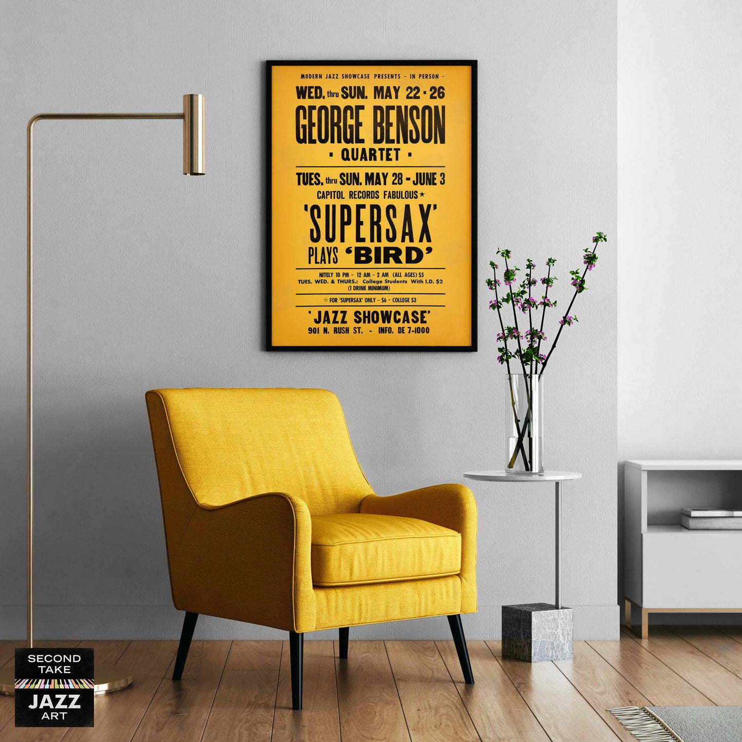 George Benson - Supersax jazz poster - Jazz Showcase - Chicago - 1974