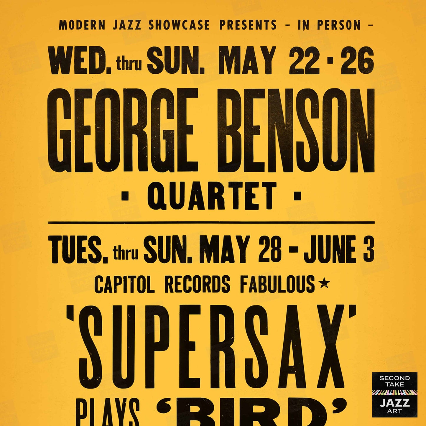 George Benson - Supersax jazz poster - Jazz Showcase - Chicago - 1974