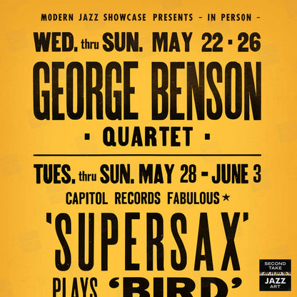 George Benson - Supersax jazz poster - Jazz Showcase - Chicago - 1974