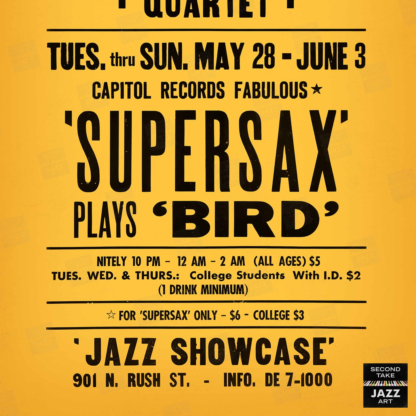 George Benson - Supersax jazz poster - Jazz Showcase - Chicago - 1974