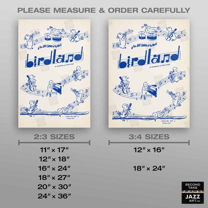 Birdland jazz poster - 52nd St - New York - 1950s (blue variant)