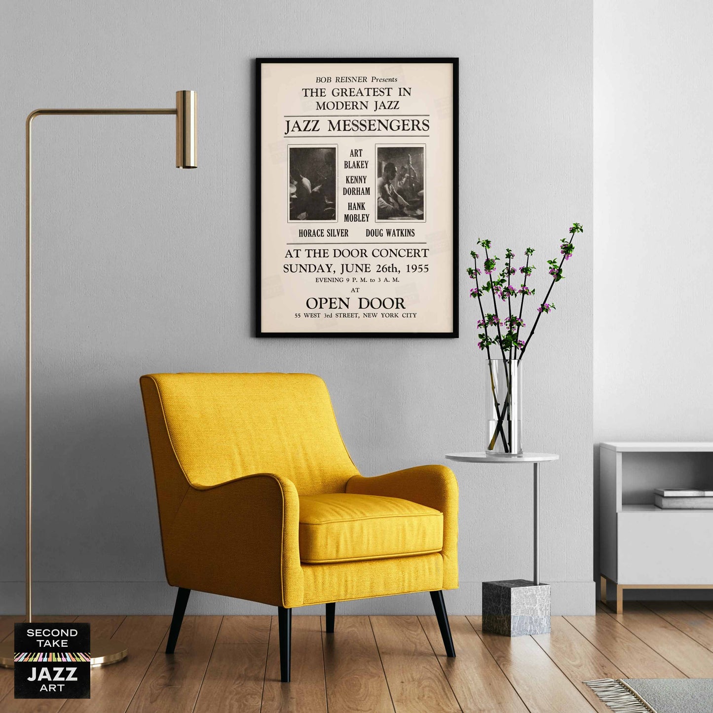Art Blakey - Kenny Dorham - Hank Mobley jazz poster - Open Door - 1955