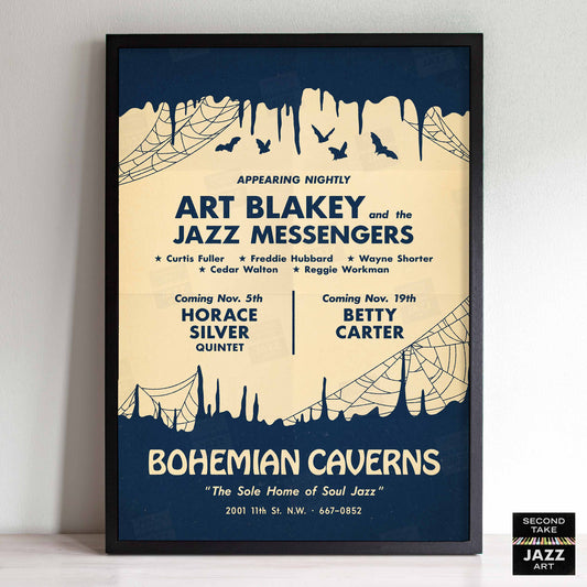 Art Blakey - Horace Silver - Betty Carter jazz poster - Bohemian Caverns - Washington, DC - 1963