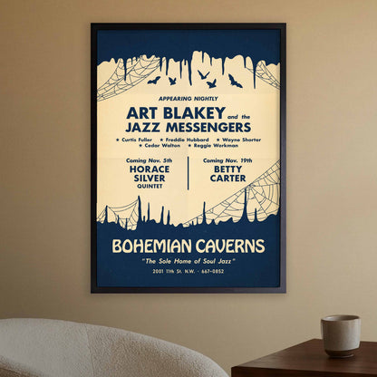 Art Blakey - Horace Silver - Betty Carter jazz poster - Bohemian Caverns - Washington, DC - 1963