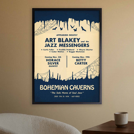 Art Blakey - Horace Silver - Betty Carter jazz poster - Bohemian Caverns - Washington, DC - 1963